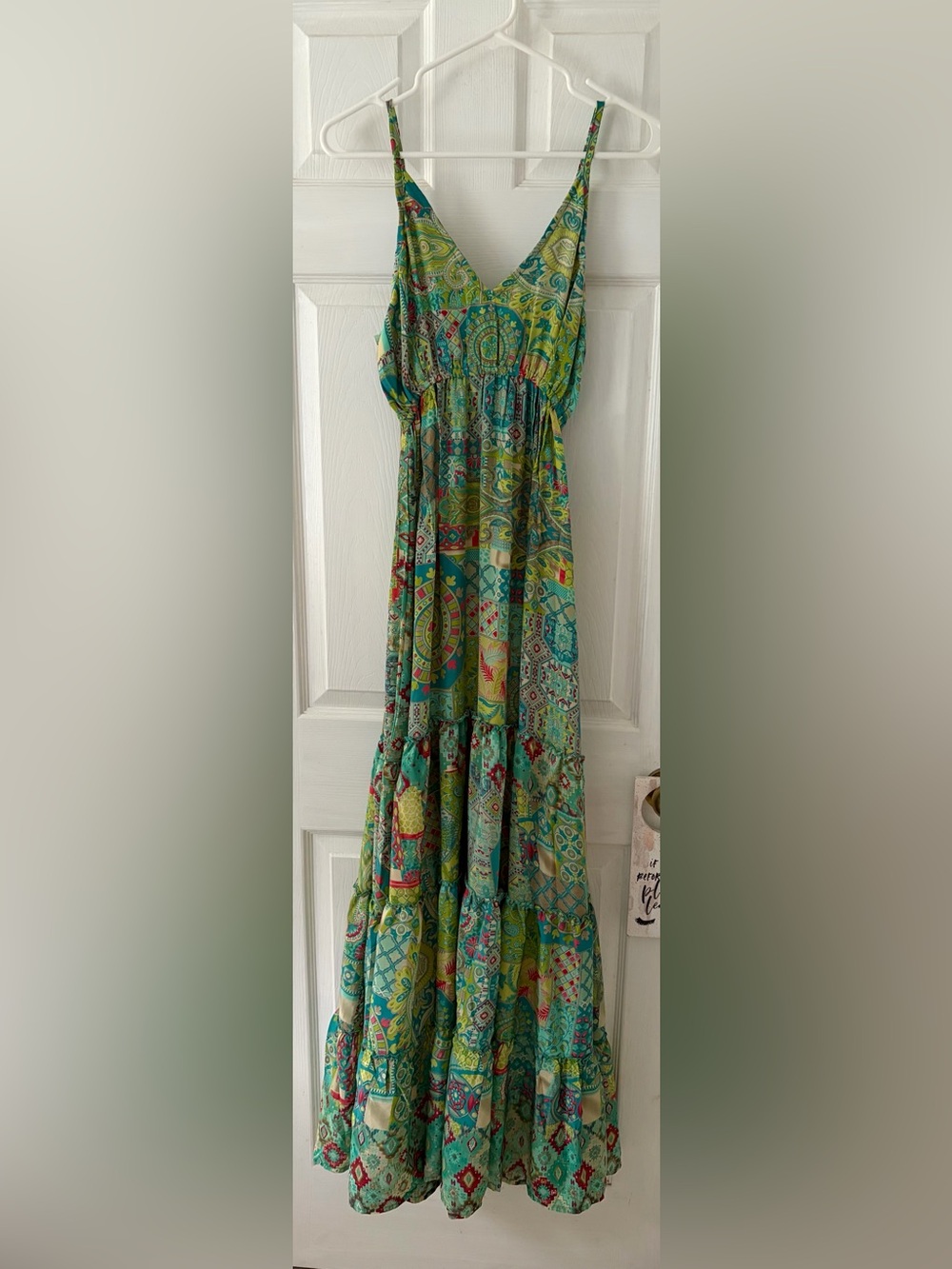 Rhea Costa Green Multicolor Printed Maxi Dress